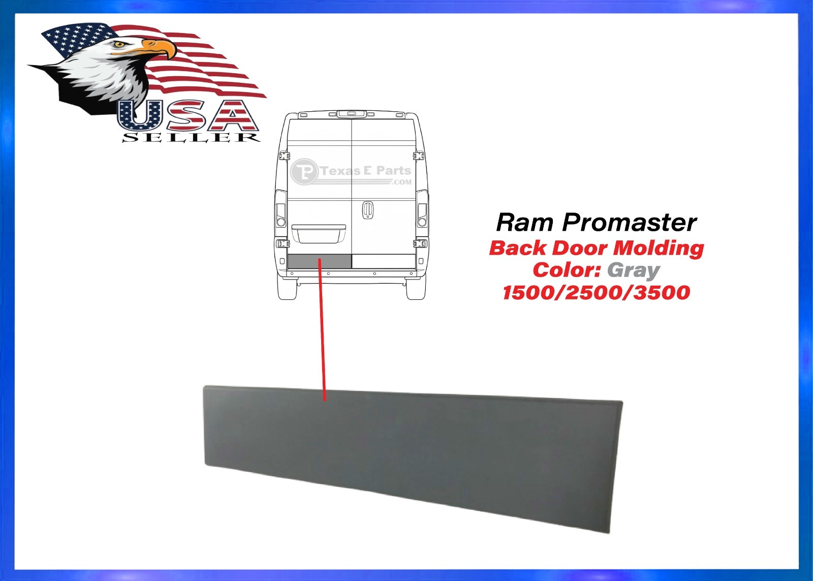 For 2014-2018 Ram Promaster Rear Back Door Molding Trim Left Driver Local Pickup