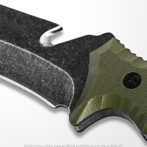 Hunting Knife Olive Moss G10 Handle 12.5cm Blade Full Tang Camping Tactical Army - Picture 4 of 8
