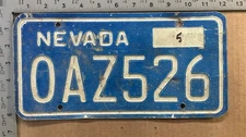 1975 Nevada license plate OAZ 526 Ford Chevy Dodge 21300
