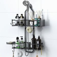 Shower Caddy Hanging Organizer, Rustproof Over Shower Head Caddy Holder with ...