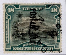 NORTH BORNEO QV SG D10ca, 18c black & deep green, USED. Cat &pound;375. CDS