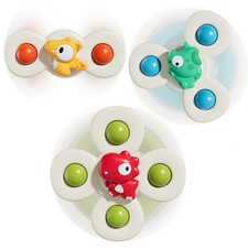 ALASOU 3PCS Suction Cup Spinner Toys for 1-3 Yr Old Boy Girl Infant Spinning Top