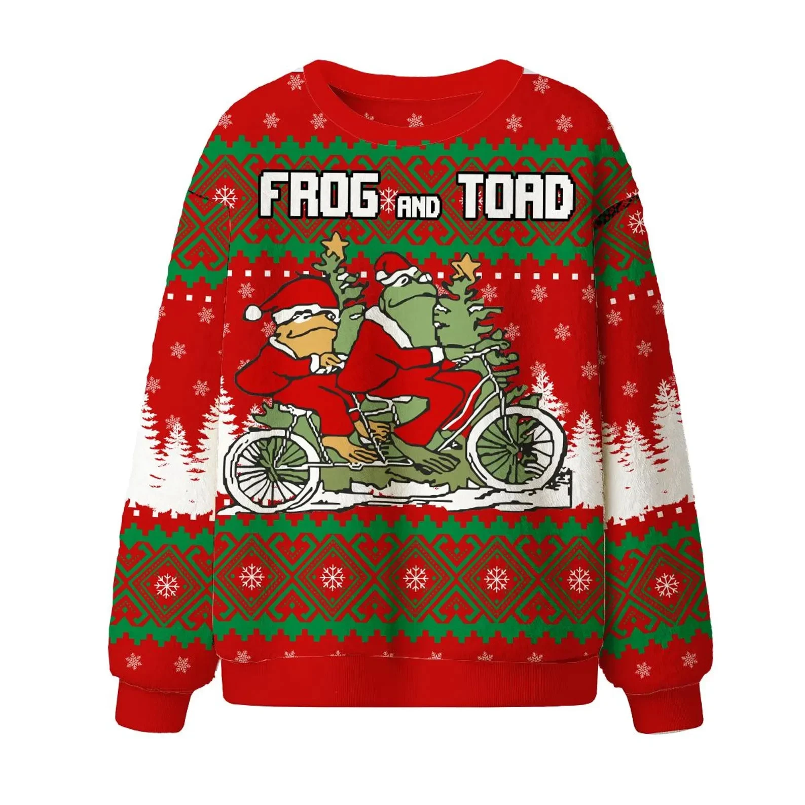 Frog And Toad Christmas 3D Print Ugly Sweatshirt