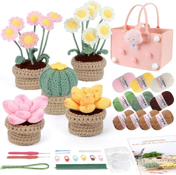 HäKelset FüR AnfäNger, HäKeln HäKelgarn Set, HäKel-Starterset FüR Blume, Diy HäK-image