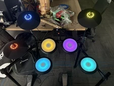 Donner DED-70L Electric Drum Set illuminated Mesh Drum Pad 15 Drum Kit 150 Sound