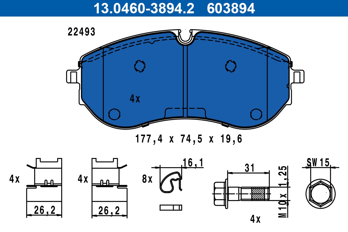 ✅Fits ATE 13.0460-3894.2 HAM PADS.   ⭐UK Seller⭐