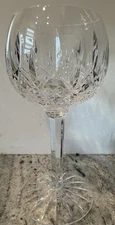 Tyrone Irish Crystal Clear Cut ROSSES Balloon Wine Glasses 7-5/8"