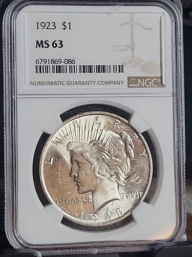 1923 P Peace Silver Dollar $1 NGC MS63 Bright White Great Luster (#417)