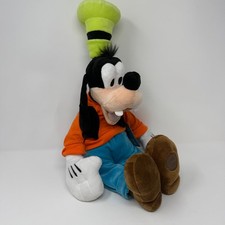 Disney Store Goofy Plush Stuffed Animal Classic Orange Blue Outfit 19 Inch NEW