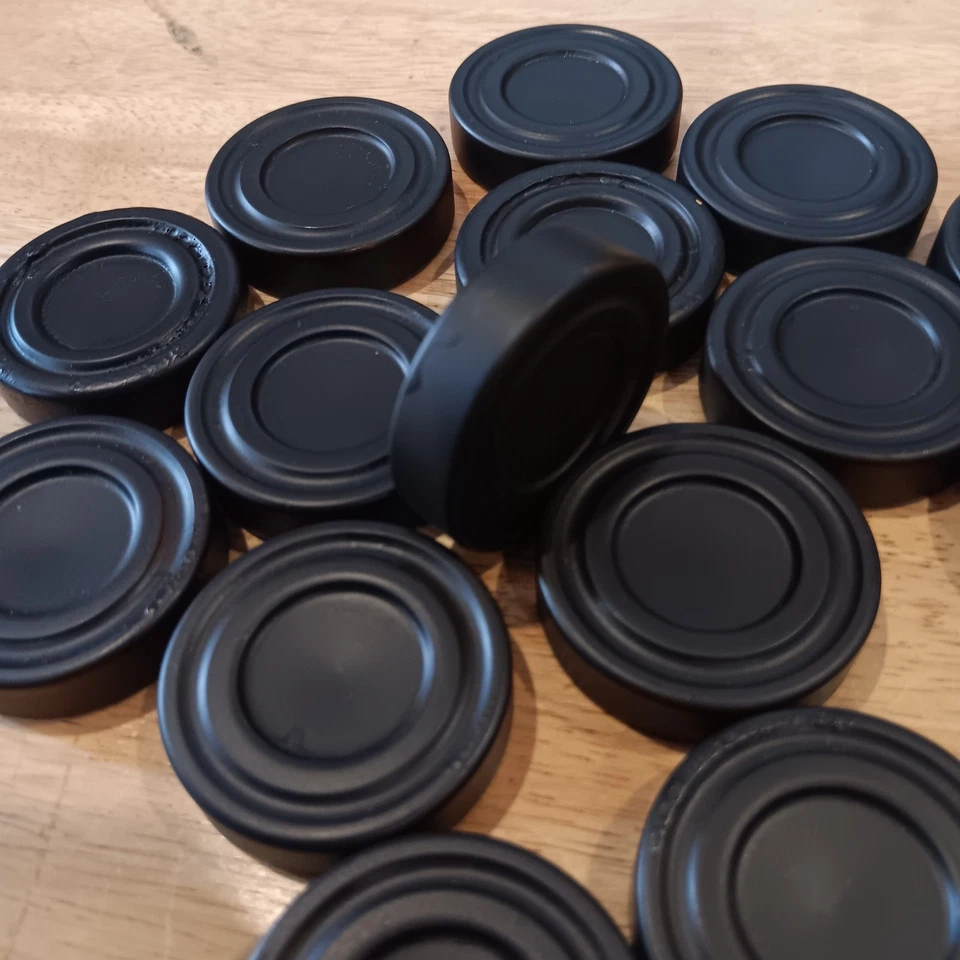 15 Large 1.75 Inch Black Bakelite (?) Fingerdish Backgammon Checkers Rare! - Image 3 of 3