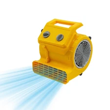 Floor Drying Fan, Portable Floor Blower Fan with 3-Speeds 250W Yellow