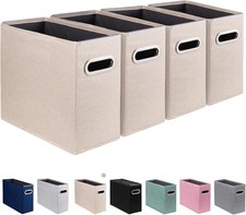 4 Pack Letter Size File Storage Box Collapsible Fabric Hanging File Folders