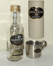 Vintage Mini GLENGOYNE Scotch Malt Whisky Metal Jug + Miniat. Glass Bottle + Box