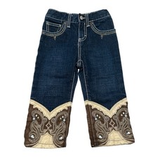 Wrangler Toddler Western Embroidered Paisley Leg Bottoms RARE Jeans 18 Months