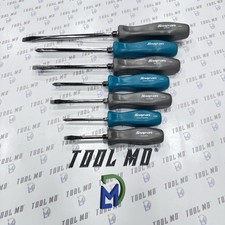 Snap-on Tools New 7pc Dark Titanium Teal Hard Grip Screwdriver Set Sddx70atl
