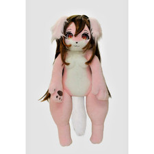 KEMONO HIME Furry Staffed Love Animal Doll NENE THE PINK DOG 740×200mm Japan