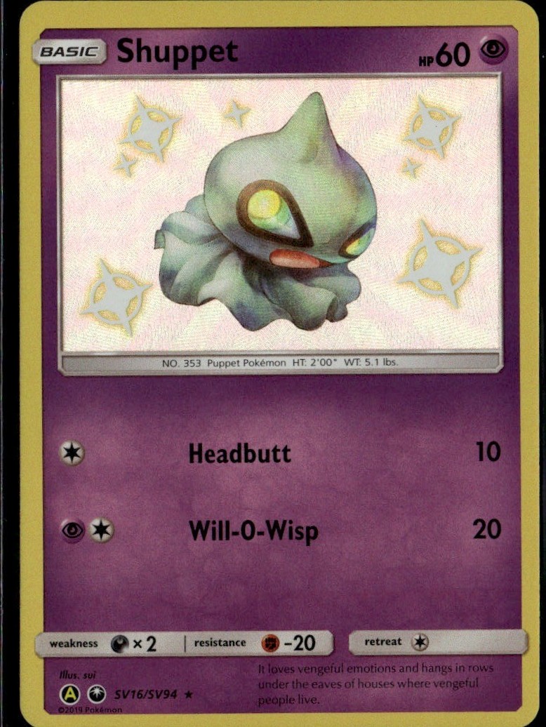 Shuppet Shiny Holo Rare Hidden Fates: Shiny Vault SV16/SV94 NM