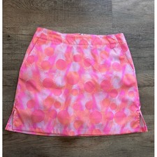 Lady Hagen Women's Florescent Pink Orange Geometric Print Golf Skort Size 4