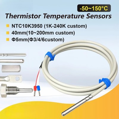 Thermistor Temperature Sensor NTC Waterproof 10K 50K 100K Stainless Probe HVAC