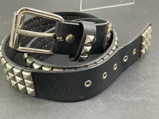 Hot Topic Studded Belt Punk Goth Metal Black Stud Pyram