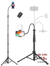 Phone Tripod, 86" Tall Tripod for iPhone with Flexible Gooseneck 86 inch Black