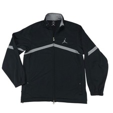 Jordan Mens Track Jacket Black Full Zip Mock Neck Jumpman Logo Size Medium