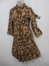 Nine West 100% Silk Women’s 2PC Pleat Dress 4 Brown Orange Floral Party Evening
