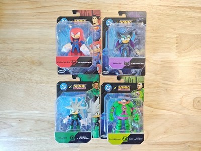 NEW DC X Sonic 2.5'' Action Figure Set (Knuckles, Rouge, Silver, Dr. Eggman)