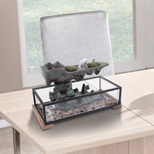 Desktop Rockery Waterfall Fountain Indoor with Rockery, Aquariums and Stones