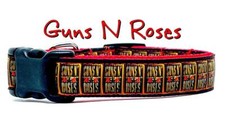 Guns N Roses dog collar handmade adjustable buckle collar 5/8" wide or leash