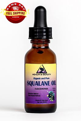 SQUALANE OIL ORGANIC OLIVE-DERIVED ANTI-AGING COLD PRESS 1 OZ GLASS DROPPER 