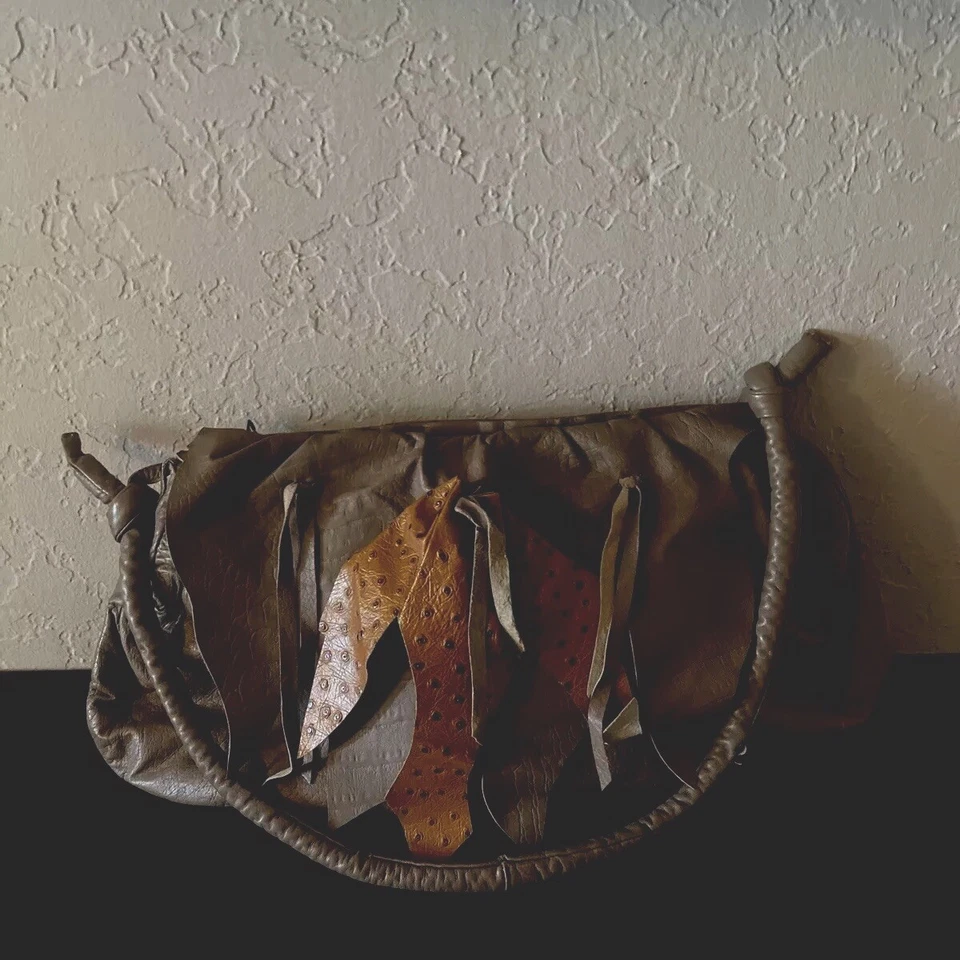 Bolso de Hombro Bolso de Mano Grande Hinchado Vintage Años 80 Por Elegancia. Hecho en Italia Foto 2 de 4