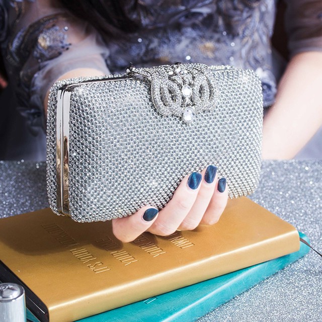 silver clutch bag uk