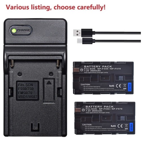 NP-F550 NP-330 Battery or Charger for Sony NP-F330, NP-F530, NP-F550, NP-F570 - Picture 2 of 51