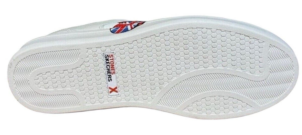 Men's 11 US SKECHERS x ROLLING STONES Union Jack EURO LICK White