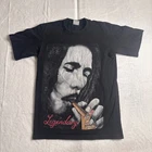 VTG Legendary T-Shirt Mens M Black Bob Marley Graphic Print Short Sleeve Rap *