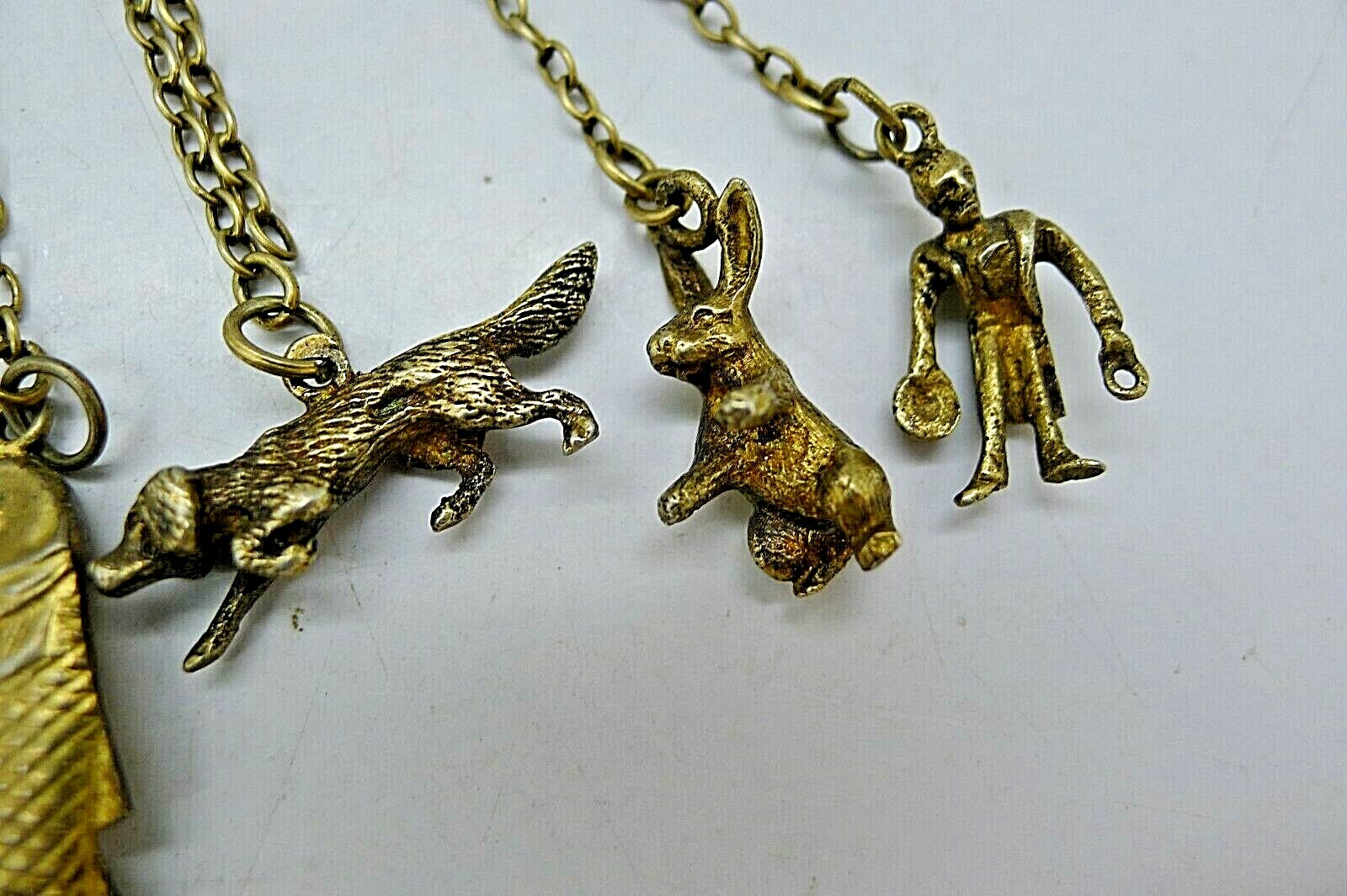 ANTIQUE 800 SOLID SILVER HANGING CHARM CHATELANE … - image 10