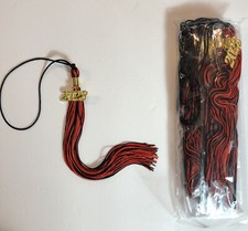 10 Black Red Graduation Tassel With Gold Date Drop 2023 NEW