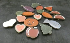 Lot of 15 Wooden Button Covers Holiday & Summer Theme
