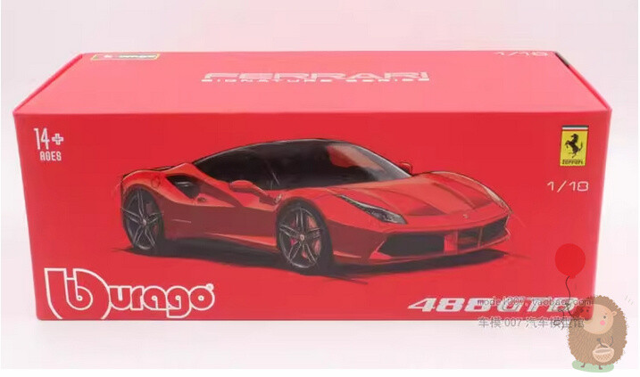 bburago 1/18 Ferrari 488 GTB Alloy Car Model Diecast Collection