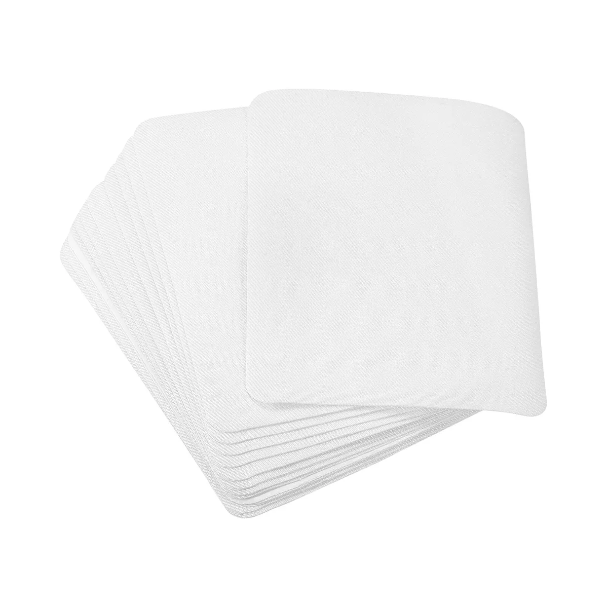 Fabric Patch Iron-on Patches White 4.9x3.7 for Clothes Pack of 12