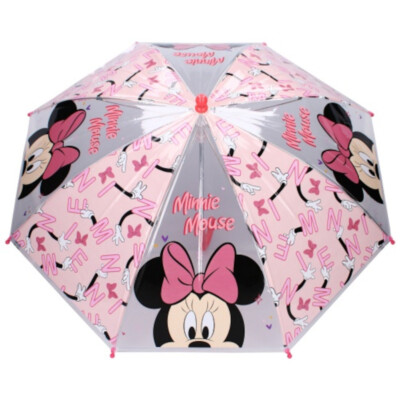 Minnie Maus Kinder Stockschirm Regenschirm Schirm transparent manuell