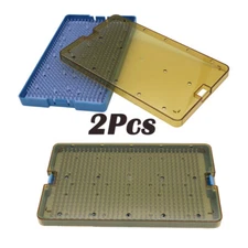 2Pcs Sterilization Box + Silicone Pad Sterilization Tray for surgical Instrument