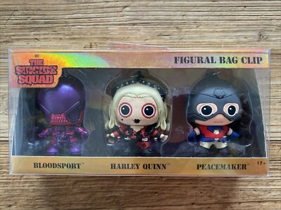 The Suicide Squad Figural Bag Clip  BLOODSPORT  HARLEY QUINN  PEACEMAKER  NEW