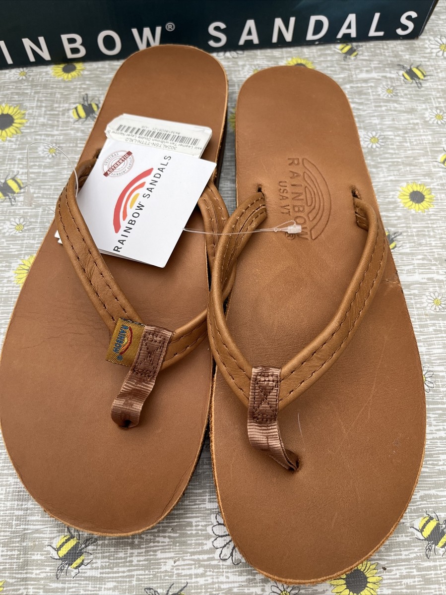 Rainbow Sandals Ladies Size XL Leather Tan Flip Flops *BNWT* UK