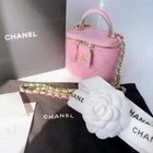 Chanel Vanity Case Bag Pink Crossbody Hand Shoulder Purse Box Lambskin Auth New