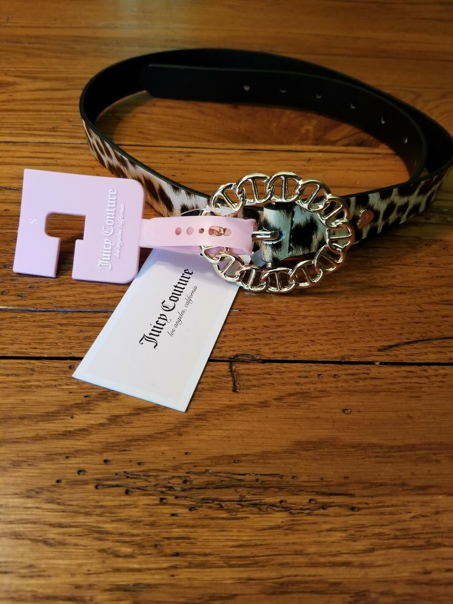 NWT Womens Juicy Couture Black Brown Leopard Gold Buckle  display picture 2