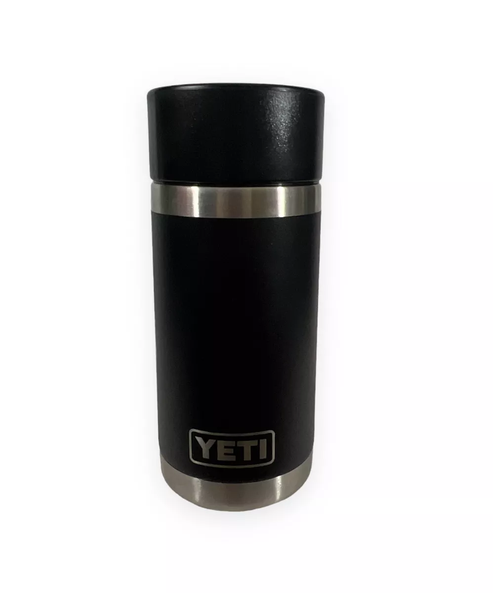 Yeti Rambler Thermos Hotshot Cap 12oz Leak Proof Insulated Black and Silver