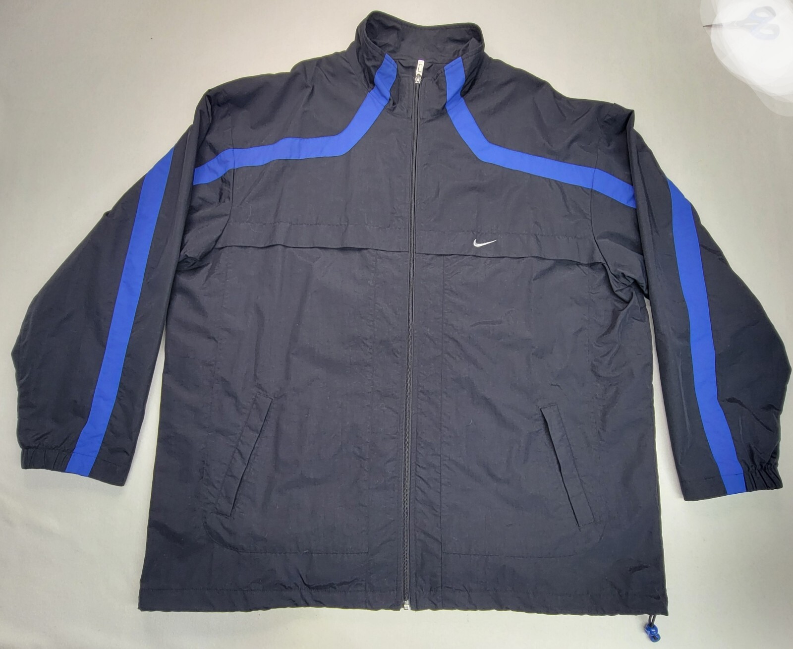 SACAI X NIKE Giacca Nike vintage uomo 2XL full zip centrale posteriore foderata swoosh blu nera uso limitato