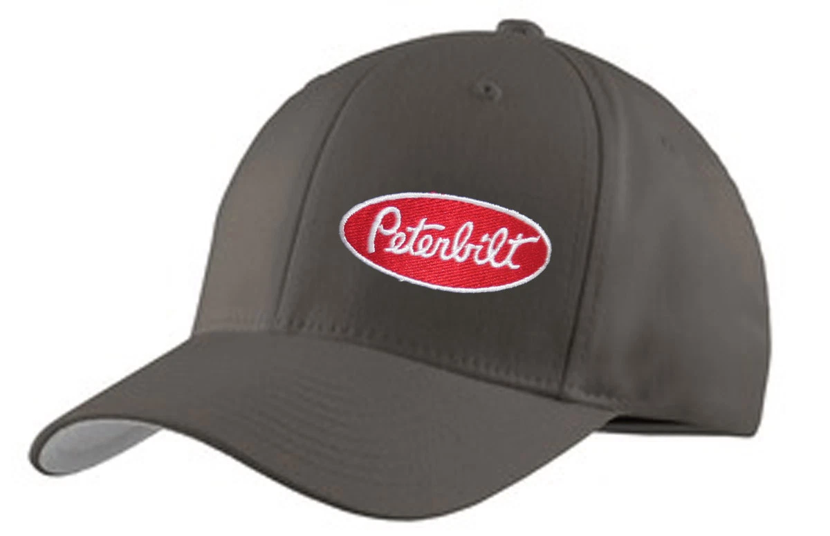 TRUCKER HAT FLEXFIT FITTED CAP RIG TRACTOR PETERBILT PETE DIESEL GREY